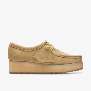 Clarks Wallacraft Bee Maple Suede Platform Skor Dam Maple | EBT-725318