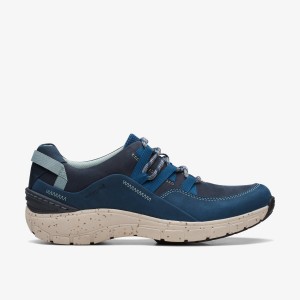 Clarks Wave Range Blue Combination Slip On Dam Blå | FDP-041875