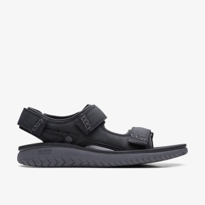 Clarks Wesley Bay Black Sandaler Herr Svarta | MUI-175963