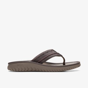 Clarks Wesley Post Brown Sandaler Herr Bruna | KVZ-928613