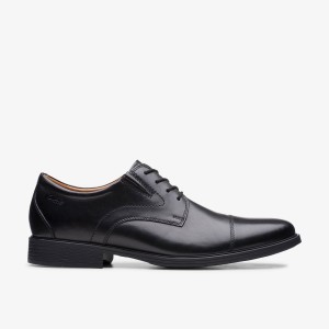 Clarks Whiddon Cap Black Leather Finskor Herr Svarta | KVA-083217